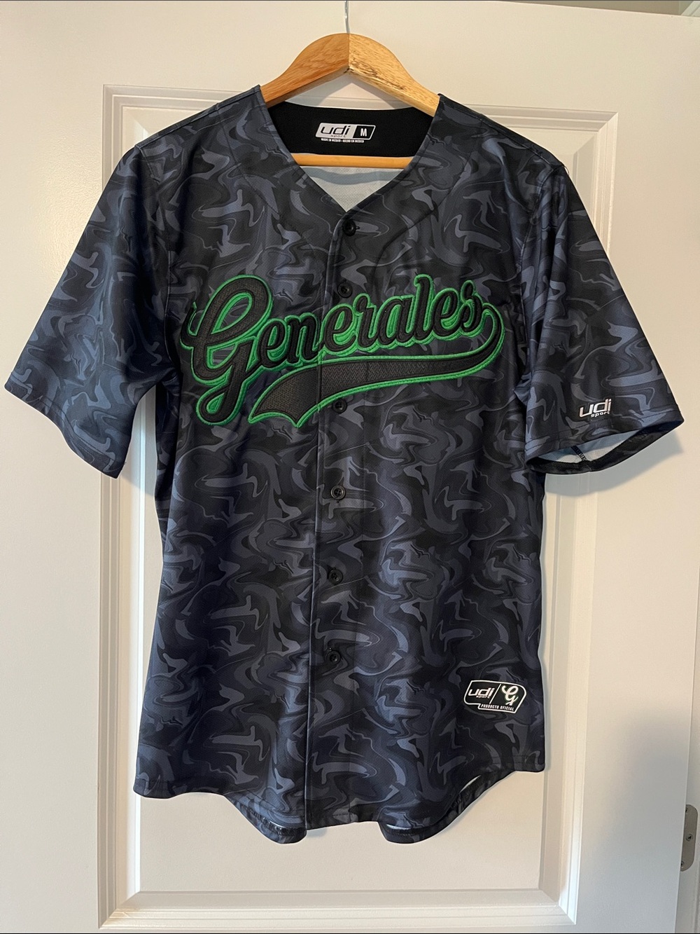 Mexico’s Generales (Durango State) UDI Sport Black Camo Baseball Jersey Sz M